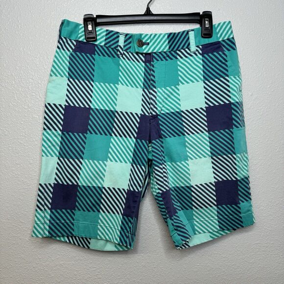 Loudmouth Golf Shorts Blue Turquoise Geometric Pattern Size 34 - Picture 1 of 4